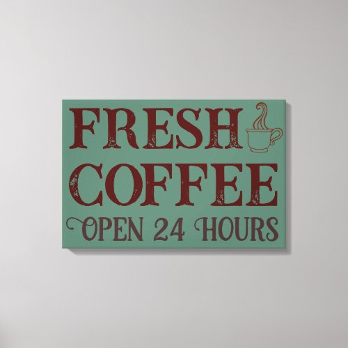 Vintage Green Coffee Shop Diner Sign Art 