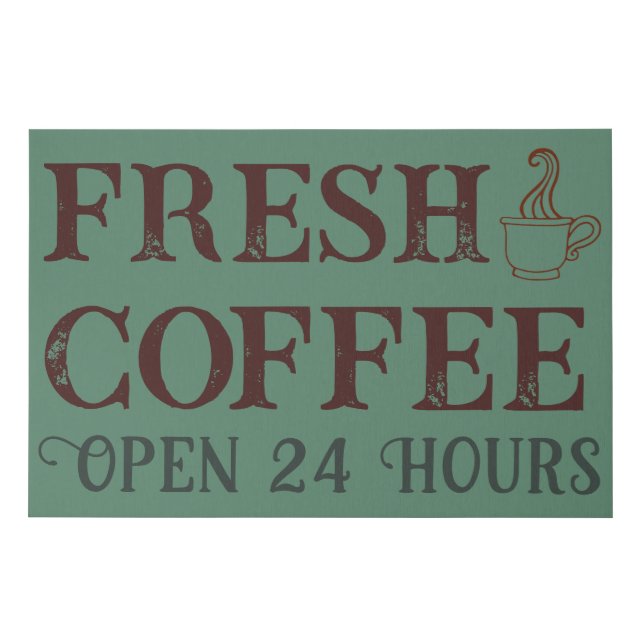 Vintage Green Coffee Shop Sign Art  (Front)