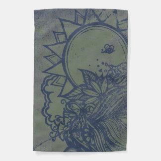 Vintage Green Earth Abstract House Flag