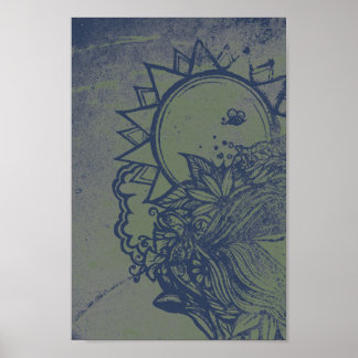 Vintage Green Earth Abstract Poster