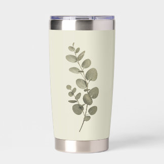 Vintage Green Eucalyptus Branch Insulated Tumbler