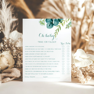 Vintage Green Eucalyptus Oh Baby Shower Game