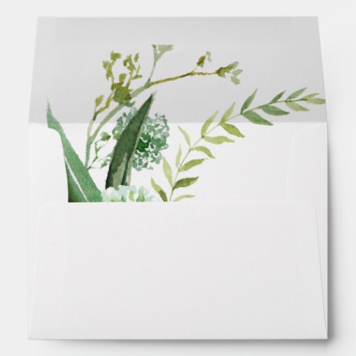 Vintage Green Eucalyptus Wedding Invitation  Envelope