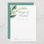 Vintage Green Eucalyptus Wedding Words of Wisdom Advice Card<br><div class="desc">This vintage green eucalyptus wedding words of wisdom advice card is perfect for a rustic wedding. The design features hand-painted watercolor green, navy leaves and flowers neatly arranged into bouquets. These cards are perfect for a wedding, bridal shower, baby shower, graduation party & more. Personalize the cards with the names...</div>
