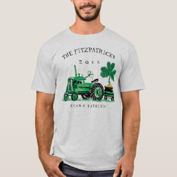 Vintage Green Farm Tractor St. Patrick&#39;s Day T-Shirt