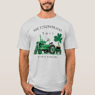 Vintage Green Farm Tractor St. Patrick's Day T-Shirt