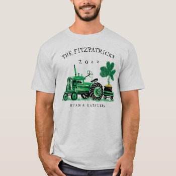 Vintage Green Farm Tractor St. Patrick's Day T-shirt by ilovedigis at Zazzle