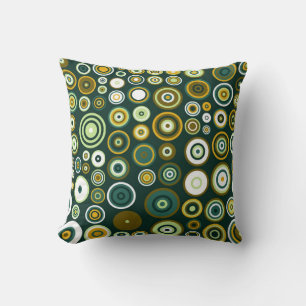 Vintage Green Fifties Abstract Art Throw Pillow