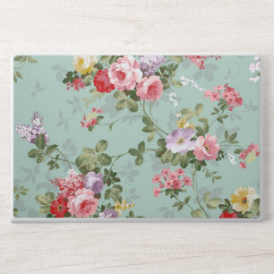 Vintage Green Floral Design HP Laptop Skin