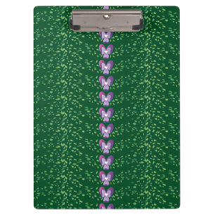 Vintage Green Floral Violets wallpaper pattern Clipboard