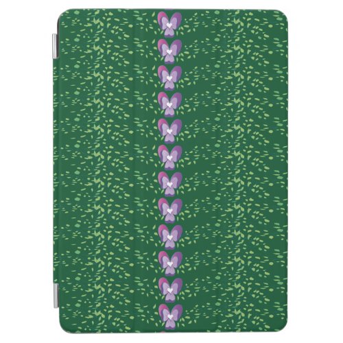 Vintage Green Floral Violets wallpaper pattern iPad Air Cover