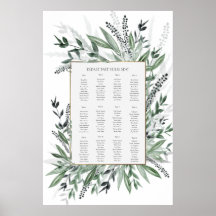 Vintage green foliage,SEATING CHART
