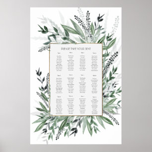 Vintage green foliage,SEATING CHART