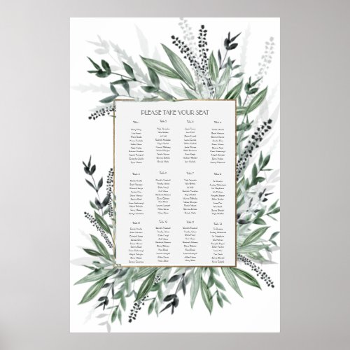 Vintage green foliageSEATING CHART