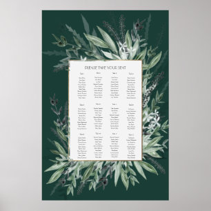 Vintage green foliage,SEATING CHART