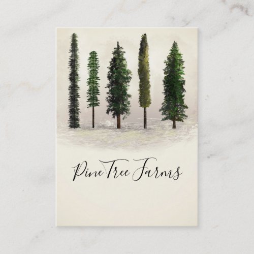 Vintage Green Forest Trees Rustic Woodsy Business Card