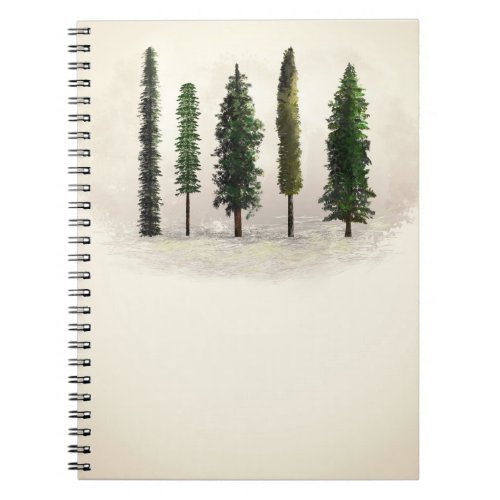 Vintage Green Forest Trees Rustic Woodsy Notebook