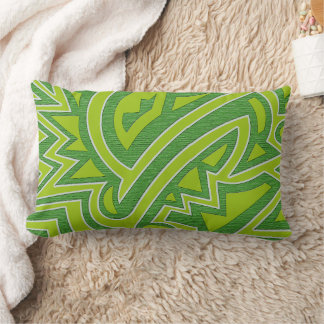Vintage Green Geometric Decorative Lumbar Pillow