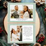 Vintage Green Gingham Plaid Photo Christmas Holiday Card<br><div class="desc">Send warm wishes this holiday season with the Vintage Green Gingham Plaid Photo Merriest Christmas Holiday Card. Featuring a charming green gingham plaid pattern paired with your favorite family photo, this card blends timeless elegance with festive cheer. Perfect for spreading holiday joy to friends and family, it captures the cozy...</div>