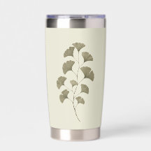 Vintage Green Ginkgo Leaves