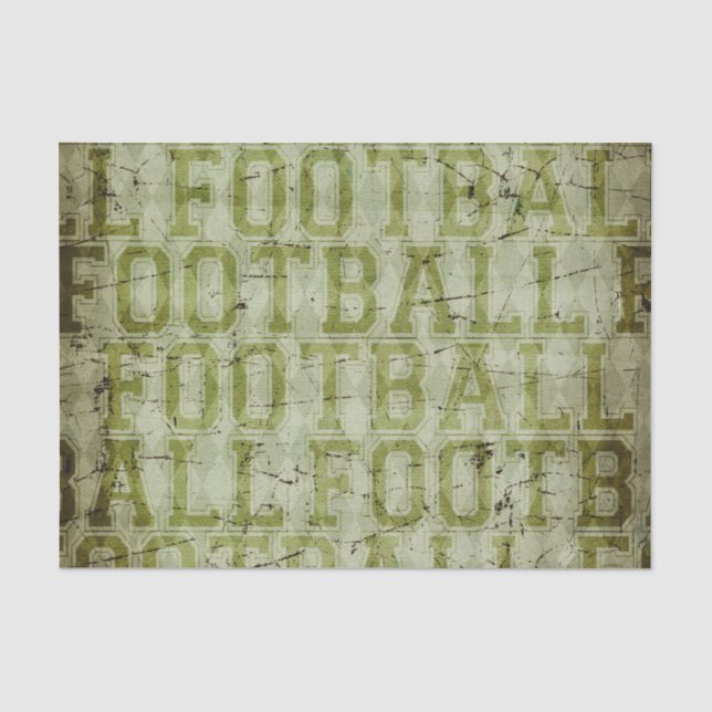 Vintage Green Grunge Football Tissue Paper (Front)