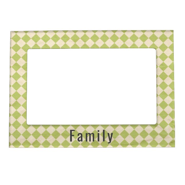 Vintage  Green Harlequin  Customizable Magnetic Frame (Front)