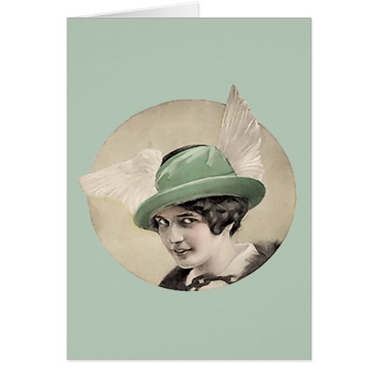 Vintage Green Hat Cards (Front)