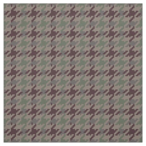 Vintage green houndstooth plaid pattern fabric