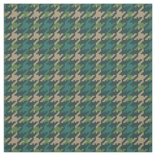 Vintage green houndstooth plaid pattern fabric