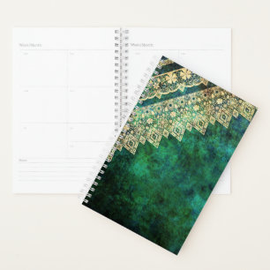 Vintage green lace planner