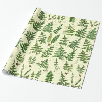 Vintage Green Leafy Plants Wrapping Paper by ThinxShop at Zazzle