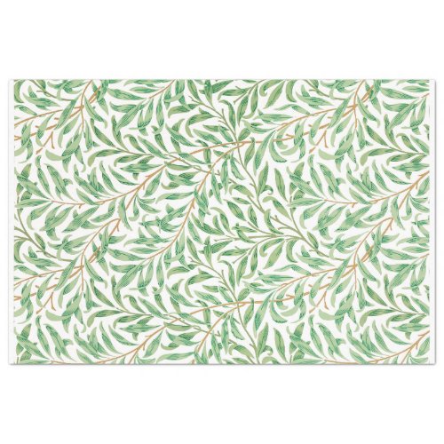 Vintage Green Leaves Pattern Ephemera Decoupage Tissue Paper