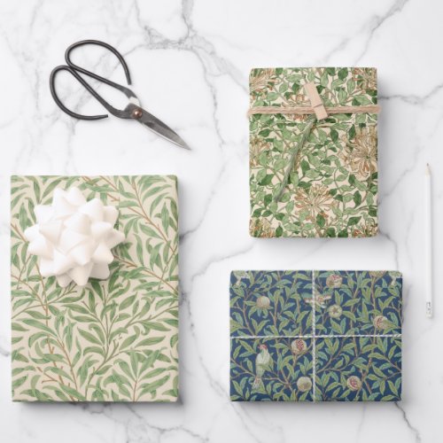 Vintage Green Leaves William Morris  Patterns Wrapping Paper Sheets