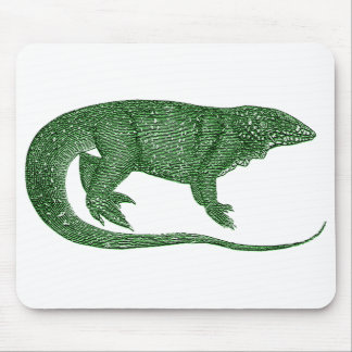 Vintage Green Lizard Mouse Pad