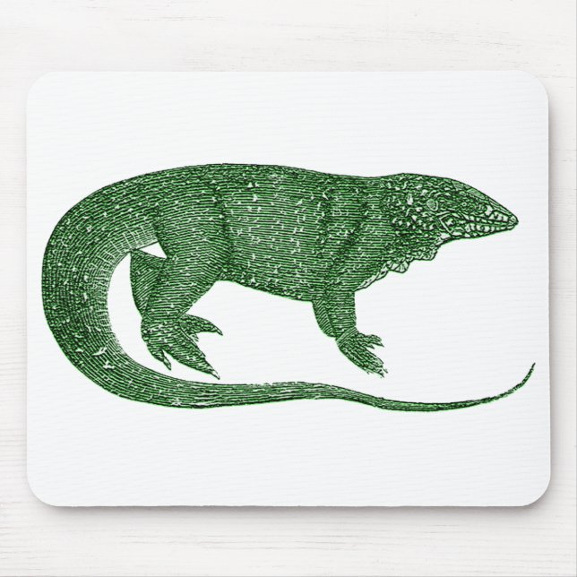 Vintage Green Lizard Mouse Pad (Front)