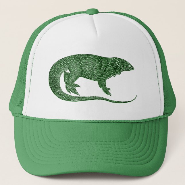 Vintage Green Lizard Trucker Hat (Front)