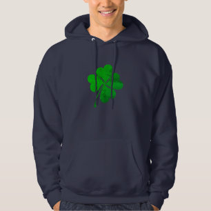 Vintage Green Lucky Clover St. Patrick's Day Hoodie