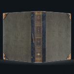 Vintage Green Moleskin Book Cover 3 Ring Binder<br><div class="desc">Vintage green moleskin book cover with distressed spine and corner tabs,  black trim with gold stamping.</div>