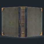 Vintage Green Moleskin Book Cover 3 Ring Binder<br><div class="desc">Vintage green moleskin book cover with distressed spine and corner tabs,  black trim with gold stamping.</div>