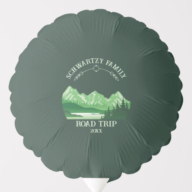 Vintage Green Mountain Lake Sunset Balloon (Front)