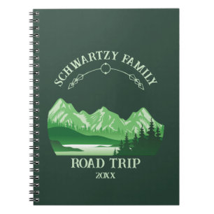 Vintage green Mountain lake Sunset Notebook