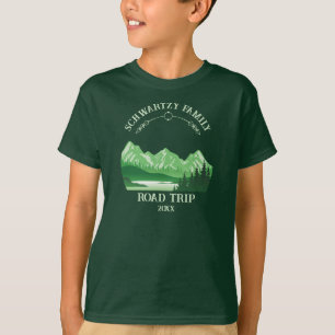 Vintage Green Mountain Lake Sunset T-Shirt