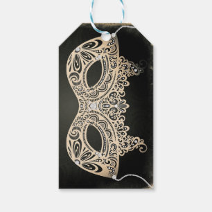 Vintage Green Pearl Masquerade Mask Sweet 16 Party Gift Tags