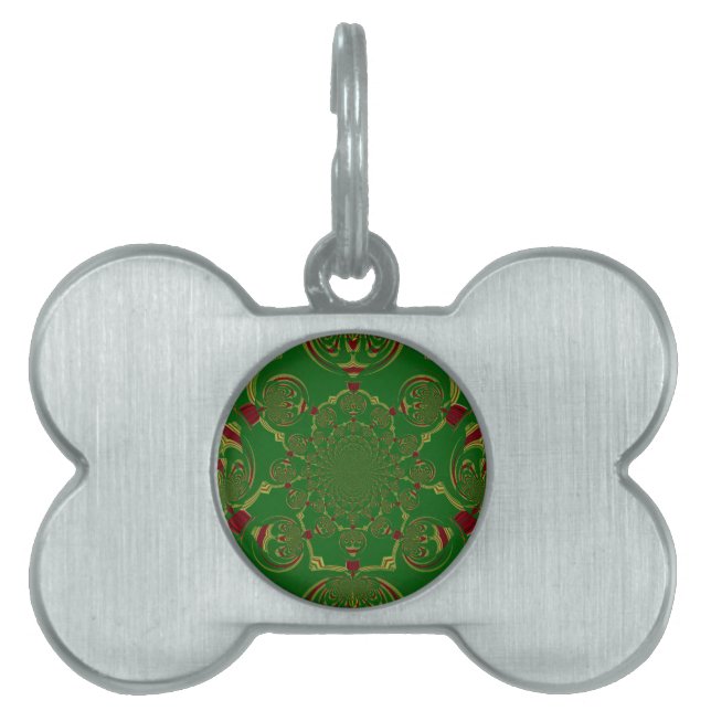 Vintage Green Pet Name Tag (Front)