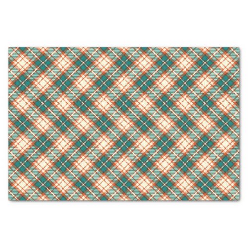 Vintage Green Plaid Checkered Tissue Paper