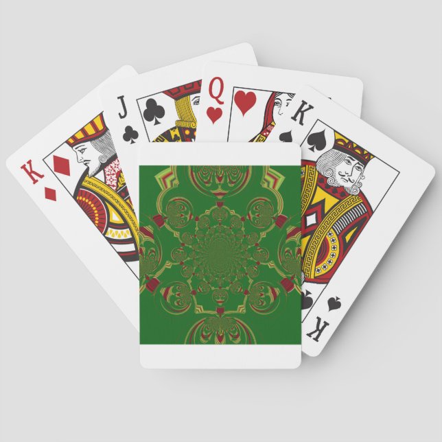 Vintage Green Poker Cards (Back)