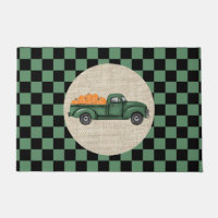 Vintage Green Pumpkin Truck Doormat