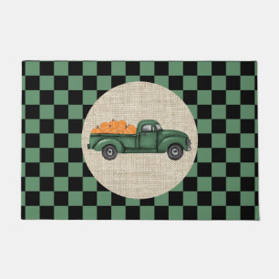 Vintage Green Pumpkin Truck Doormat