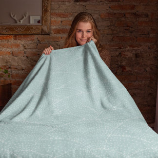 Vintage Green Retro Geometric Dots Abstract Wave Fleece Blanket