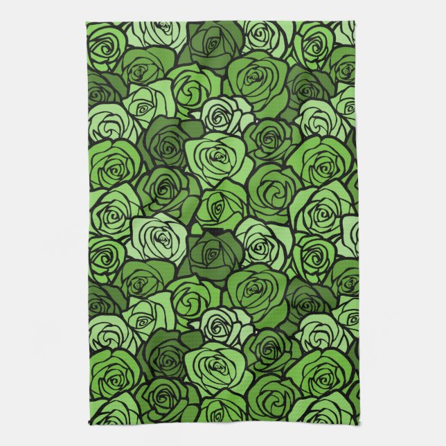 Vintage green roses Towel (Vertical)